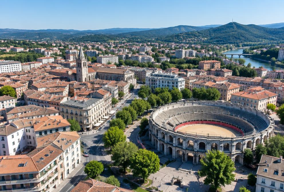 Vue de Alès, zone d'intervention d'Olivier Nettoyage