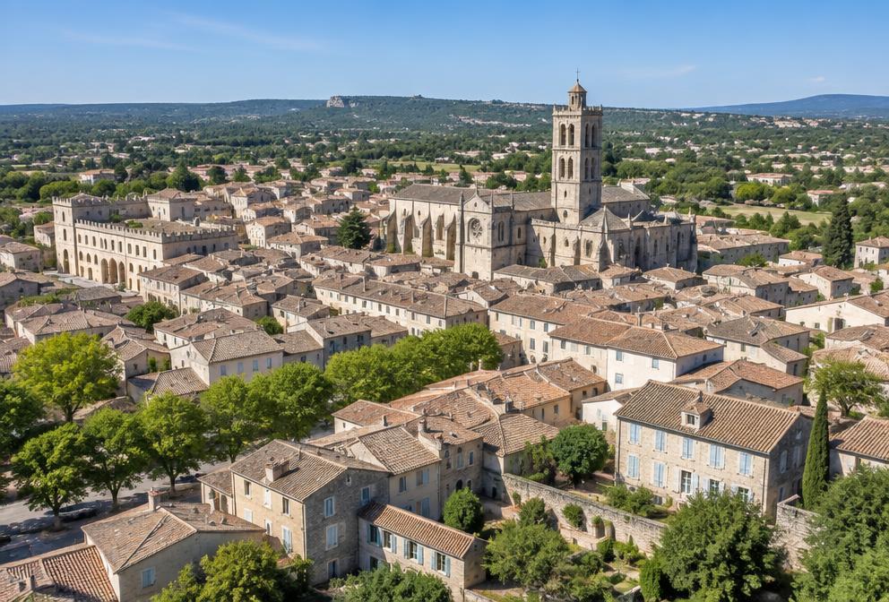 Vue de Uzès, zone d'intervention d'Olivier Nettoyage
